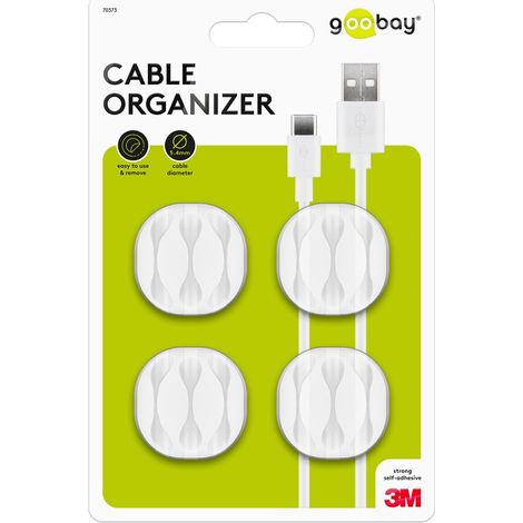 Goobay 70373 organizador de cables Escritorio Blanco 4 pieza(s) (1/5)