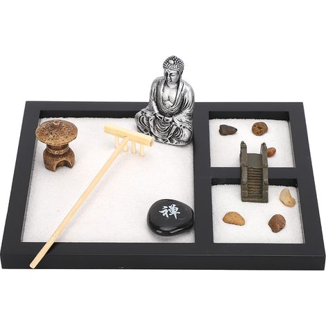 Bouddha Zen Jardin Sable Plateau Décoratif Artisanat Maison Salon Maison de Thé Ornement (1/5)