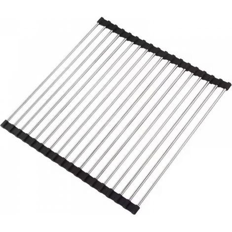 Egoutoire Vaisselle Cuisine, Egouttoir Vaisselle Pliable, Egoutoire Vaisselle Cuisine INOX, Égouttoir à Vaisselle de Comptoir pour Évier, Tapis Egouttoir Vaisselle, 43 x 35 cm (1/5)