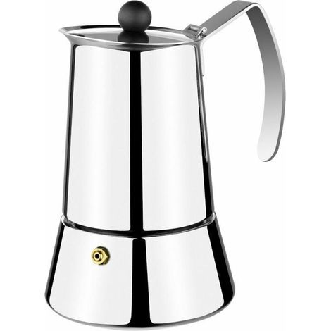 MONIX cafetera inoxidable induccion eterna 4 tazas , Cafetera inoxidable inducción Eterna 4 tazas Cafetera estilo italiana o moka fabricada en el mejor acero inoxidable, calida (1/4)
