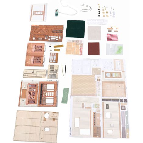 Kit de mini maison en bois avec motif de pages tournées, objet décoratif de collection pour la maison, les cafés et les librairies. (1/5)