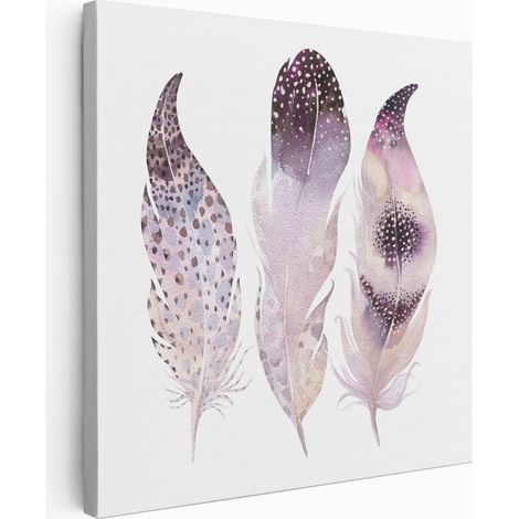 Tableau toile Enfants Carré - Plumes - 20x20 cm (1/2)