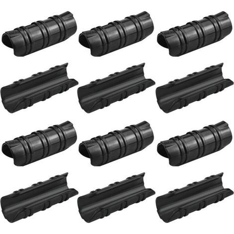 Lot de 12 clips de 25 mm pour serre de jardin. Résistants aux hautes températures, ils sont faciles à utiliser pour fixer les bâches, les tubes et les films plastiques. Couleur : noir. (1/4)