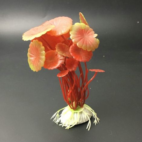 TrAdE Shop Traesio - Pianta 10 Cm Piantina Artificiale Per Acquario Piante Finte Plastica Color Rosso - (1/2)