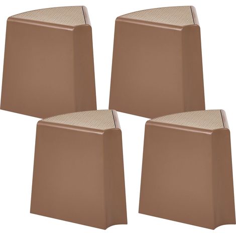 Set da 4 sgabelli da giardino per esterni impilabili, in materiale sintetico marrone Evros