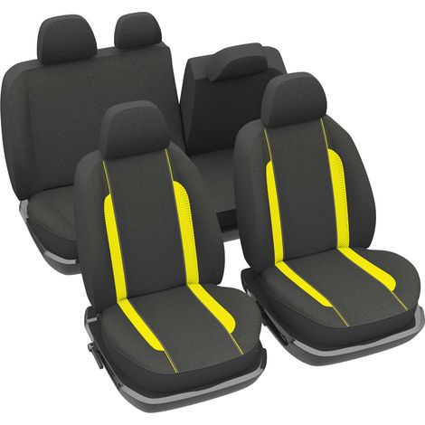 Jeu complet de housses universelles - Housses de sièges anti-dérapantes - Lavable - Voiture/Auto - Jaune