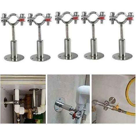5Pcs Acier Inoxydable Colliers De Serrage à Support De Tuyau RéGlable, Support De Tuyau à Montage Mural, Solide, Stable Pour Un DiamèTre De 32-34MM,De Tubes,De Tiges Etc-LIAIKI (1/4)