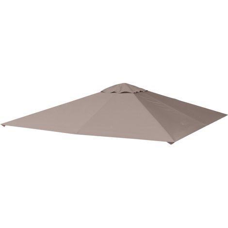Tetto di Ricambio per Gazebo 3x3m con Prese d'Aria e Fori di Drenaggio 298x295 cm in Poliestere Beige (1/5)
