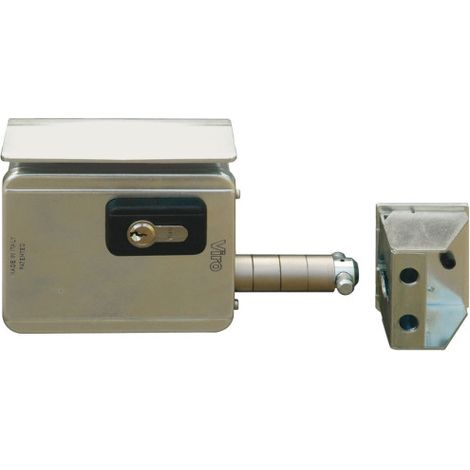 Serrure électroferroviaire 50mm – Verrou à arbalète rotatif en acier inoxydable – Pour portails coulissants automatisés – Dimensions 127,5x103,5x37mm – Viro (1/4)