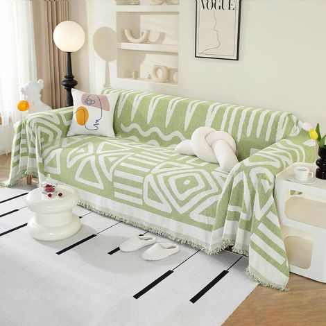 Housse de Canapé, Couvre Canapé Boho, Vert, 180x300 cm (1/5)