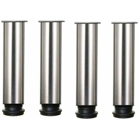 Set mit 4 Möbelbeinen aus Edelstahl, höhenverstellbar um 25 cm, ideal für Sofa, Tisch, Schränke