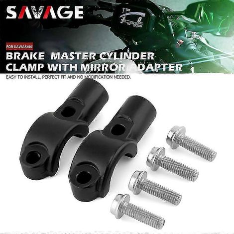 Adaptateur de rétroviseur pour pompe de frein, cylindre d'embrayage et collier de serrage Qx pour Kawasaki Z900 Er6n Z800 Z650 Versys 1000 Vulcan S 650 (Pièces de moto) (1/5)