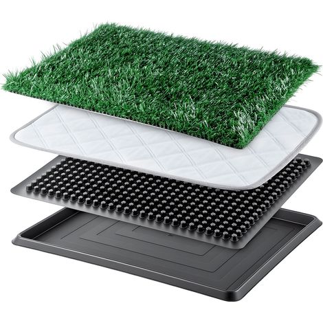Dog Toilet Tray with Artificial Grass  Reusable Dog Litter Tray for Puppies and Small Dogs, Portable Potty with Drainage System for Flat or Home Use Indoor (20 x 16 inch -Style 1) (1/5)