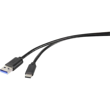 Renkforce Câble USB USB 3.2 Gen1 USB-A mâle, USB-C® mâle 0.15 m noir RF-4536470 (1/3)