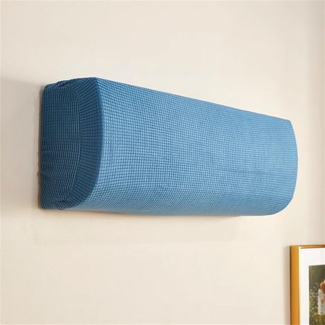 Jacquard Indoor Hanging Air Conditioner Cover, Solid Color, Elastic Dustproof Air Conditioner Cover, Length 75-96 cm, Universal Air Conditioner Protective Cover (Blue, 2 pieces) (1/5)