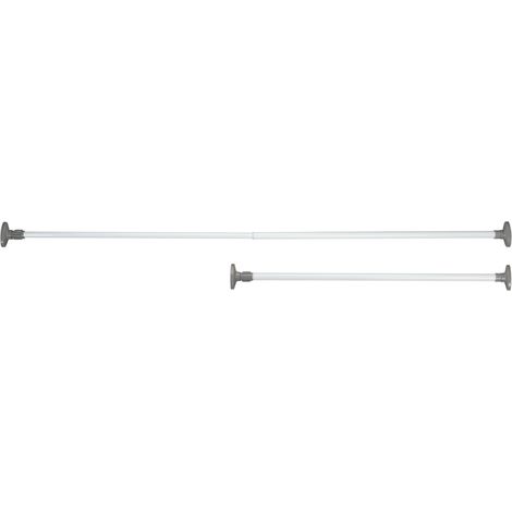 Wenko – Barre porte-vêtements télescopique extensible 80-145cm – Acier peint par poudrage – Fixation sans perçage – Tampons antidérapants (1/10)