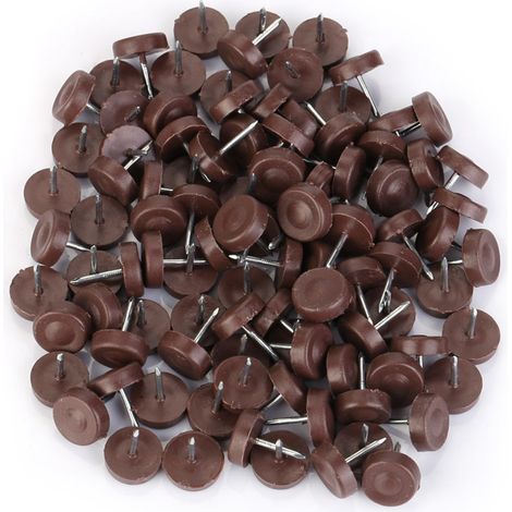 Lot de 100 patins de protection antidérapants pour meubles (canapé, chaise, table), clous de fixation, 18 mm x 5 mm