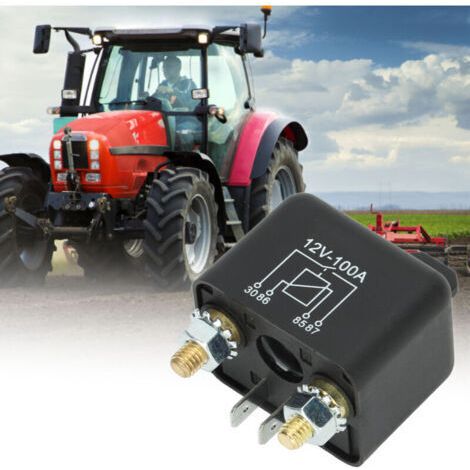 Solénoïde de relais de démarreur 4 broches 12V 100A NO pour tondeuse à gazon, tracteur de jardin, voiturette de golf (1/5)