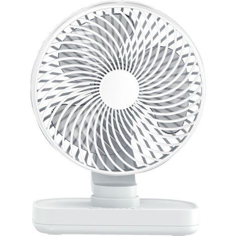 Ventilateur rechargeable 4000 mAh 4 vitesses tête rotative silencieuse avec base plate (1/3)