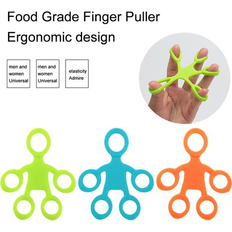 Set aus 3 Silikon-Widerstandsringen für Hände und Finger mit 3 Widerstandsstufen zur Kräftigung und Dehnung von Muskeln und Fingern. (1/5)