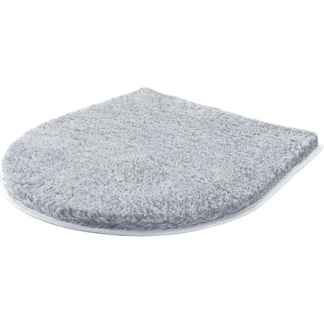 GRUND MELANGE WC-Deckelbezug 47 x 50 cm Silber-17191145 (1/3)