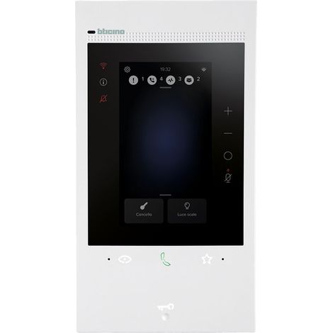 Bticino – Interphone vidéo connecté 2 fils Wi-Fi – Moniteur 5" avec assistant vocal Alexa – Installation murale – Répondeur vidéo