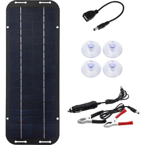 Panneau solaire portable 6W – Silicium monocristallin – 35x12.5 cm – Charge rapide via USB – Idéal pour camping (1/5)
