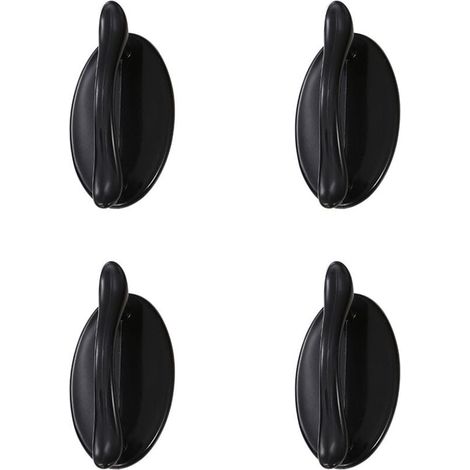 Front Door Handle, Sliding Door Handle, 4pcs Black Adhesive Door Handle, Plastic Parts for Door and Window Handles, Cabinets, Drawers, Cupboards MUMU (1/4)