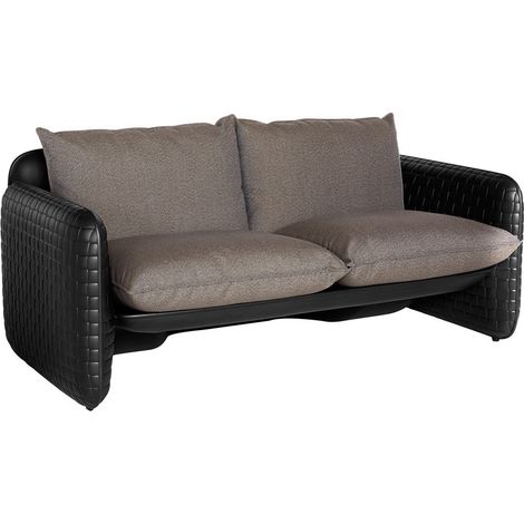 Mara Sofa Nero - Marrone London originale slide di design per giardino esterno interno colorata moderna polietilene made in Italy sedia seduta poltrona divano (1/2)