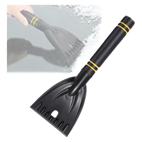 Grattoir à Glace Pour Voiture Lame Large Et Sécurisée, Grattoir Glace Voiture Ergonomique Rapide Puissant, Raclette Voiture 2 En 1 Givre Avec Poignée ABS, Pour Pare-Brise Et Fenêtre 30cm(Noir) (1/5)
