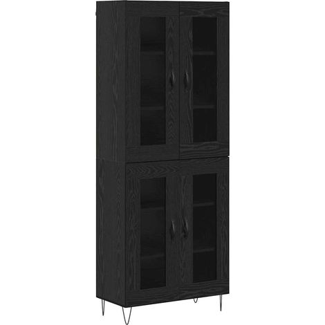 Maison Exclusive - Aparador alto Roble Negro 69,5 x 34 x 180 cm