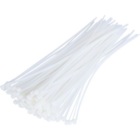 Collier rapide blanc lot de 100 colliers 400 x 7,6 mm – Fixation efficace pour câbles électriques – Utilisation professionnelle et bricolage
