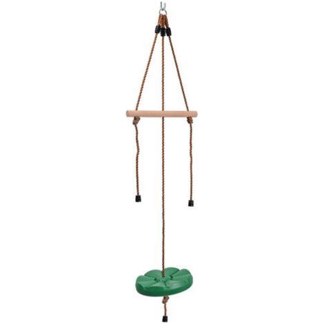 Aire de jeux,Échelle de corde deux-en-un pour enfants échelle d'escalade extérieure balançoire de jardin échelle balançoire disque en plastique balançoire vert foncé.. (1/4)