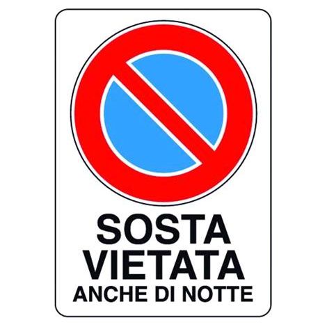 Cartello Segnaletico Plastica Sosta Vietata Di Notte Mm.300X200 Conf. 10 Pz