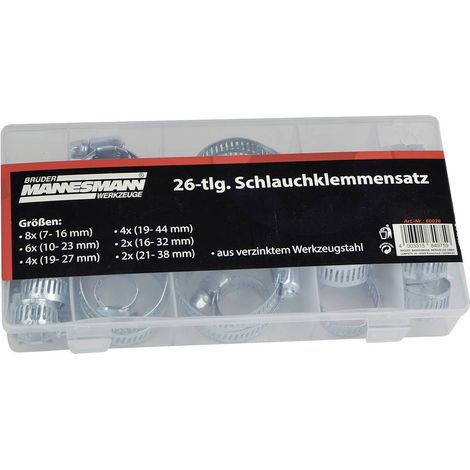 Brüder Mannesmann Collier de serrage M60026 Plage de Ø du faisceau 7 à 44 mm 1 set