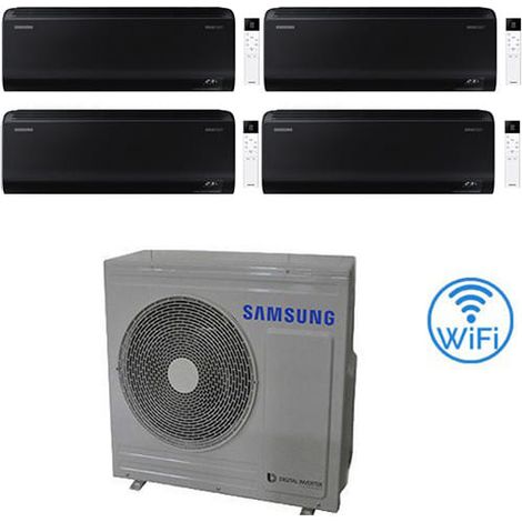 Samsung Windfree BLACK R32 Wifi Quadri Split Inverter Klimaanlage 9000 + 9000 + 12000 + 12000 BTU mit E.U. AJ080TXJ4KG/EU NEU Klasse A++/A+ NEU 2025