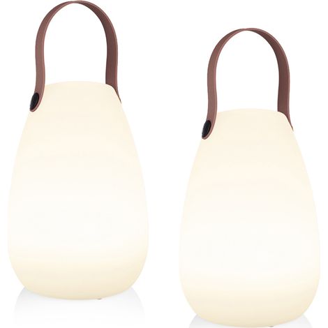 2er SET Akku LED Tischleuchten für außen & innen mit RGB, H: 21cm (1/5)