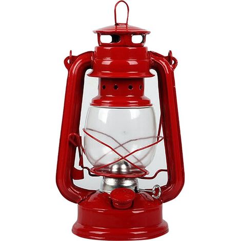 Ornament of lamp to petroleum in iron of style retro, red, suitable to a bedroom or a table of bedside (1/5)