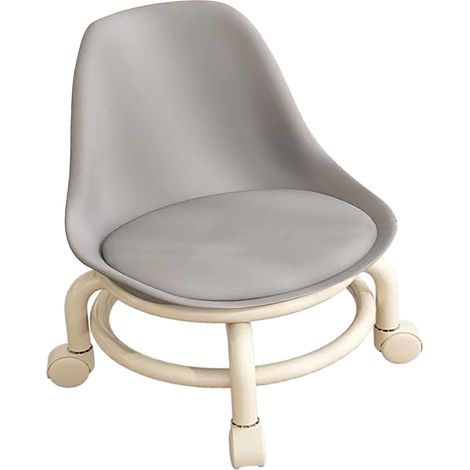 Tabouret roulant bas pour enfants avec dossier, tabouret à roulettes basse avec roulettes universelles, tabouret à roulettes bas gris (1/5)
