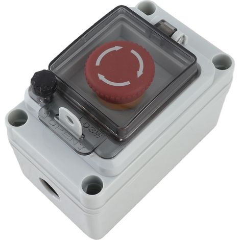 Bouton d'arrêt d'urgence avec Boîte, Interrupteur à Bouton-poussoir étanche IP67, Dispositif 6A 110V 3A 240V 2,5A 380V avec Boîtier Ignifuge, Idéal pour les équipements électriques (1/5)