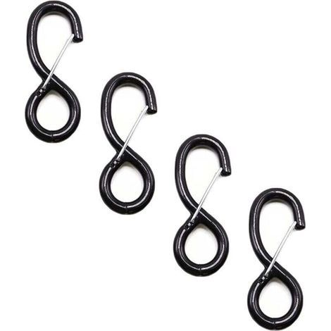 Lot de 4 crochets à cliquet robustes de rechange pour sangles d'arrimage à cliquet et sangles à cliquet, crochet en S avec verrou 38 mm x 1500 kg (1/5)