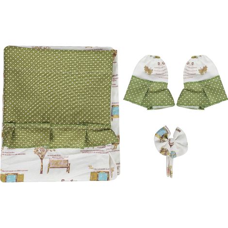 Rideau De Porte En Coton Imprimé Nœud Style Japonais Pour Cuisine Et Fenêtre Vert 1 Pièce (1/5)