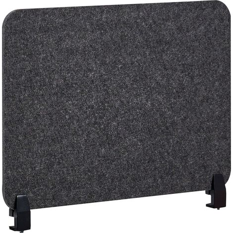 Séparateur de Bureau Panneau Synthétique Acoustique Tissu 72 x 50 cm Gris Foncé Split