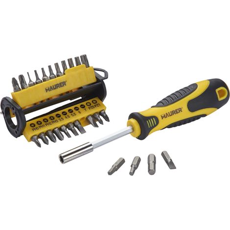 Set cacciavite magnetico con inserti 35pz - MAURER 51048