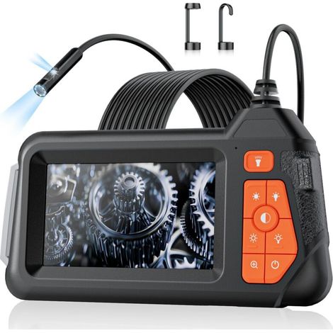 5-m-Endoskopkamera, Werkstattendoskop, mit 4,3-Zoll-IPS-Bildschirm, wasserdichte Inspektionskamera (IP67), 1080p-Auflösung, Röhrenkamera, Kanalkamera, 2600-mAh-Akku
