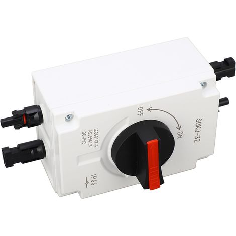 Interrupteur de déconnexion CC pour systèmes solaires photovoltaïques, 1200 V CC, 40 A, IP66, étanche, 4 pôles. (1/5)