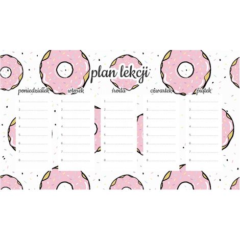 Magnetischer Unterrichtsplan Rosa Donuts 45x26CM