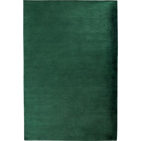 Alfombra moderna hecha a mano de pelo corto para sala de estar y oficina verde oscuro 200 x 300 cm Gesi II