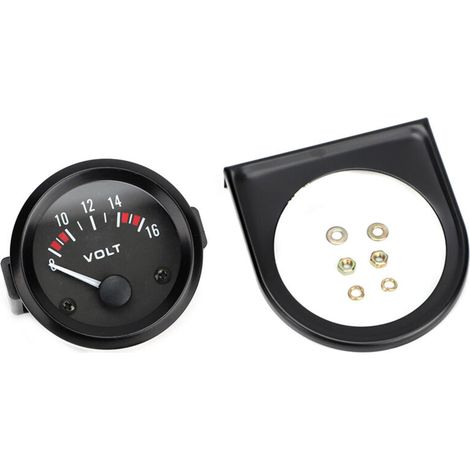Voltímetro universal para coche de 12 V, 52 mm/2 pulgadas, indicador de voltaje de 8-16 V BX100007-Crezuo