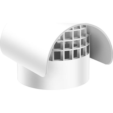 Irovami Chapeau ventilation radon 10cm – PVC, protège moteur, résistant intempéries (1/5)
